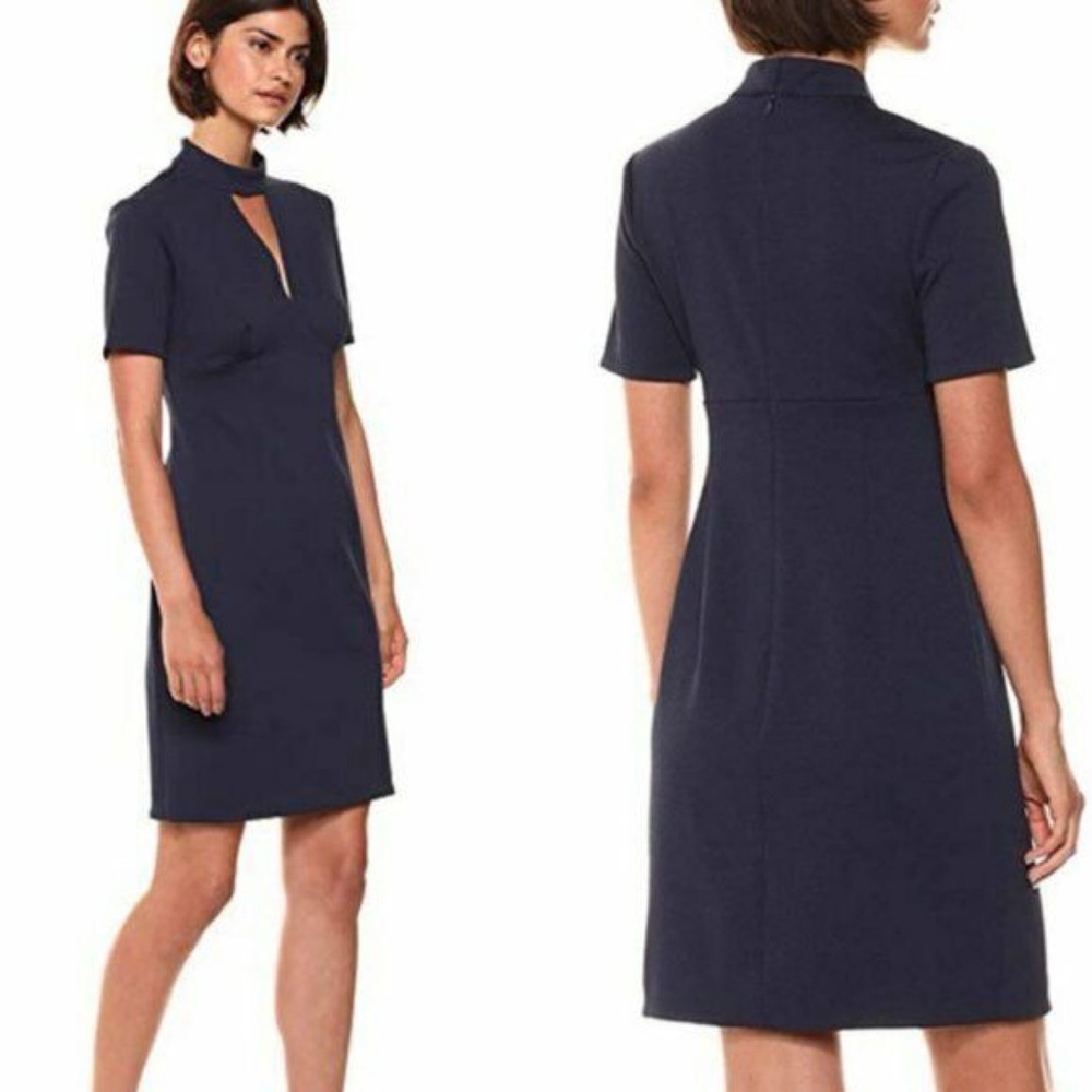 trina Trina Turk Women’s Camari Indigo Choker Neck Dress, Size 6